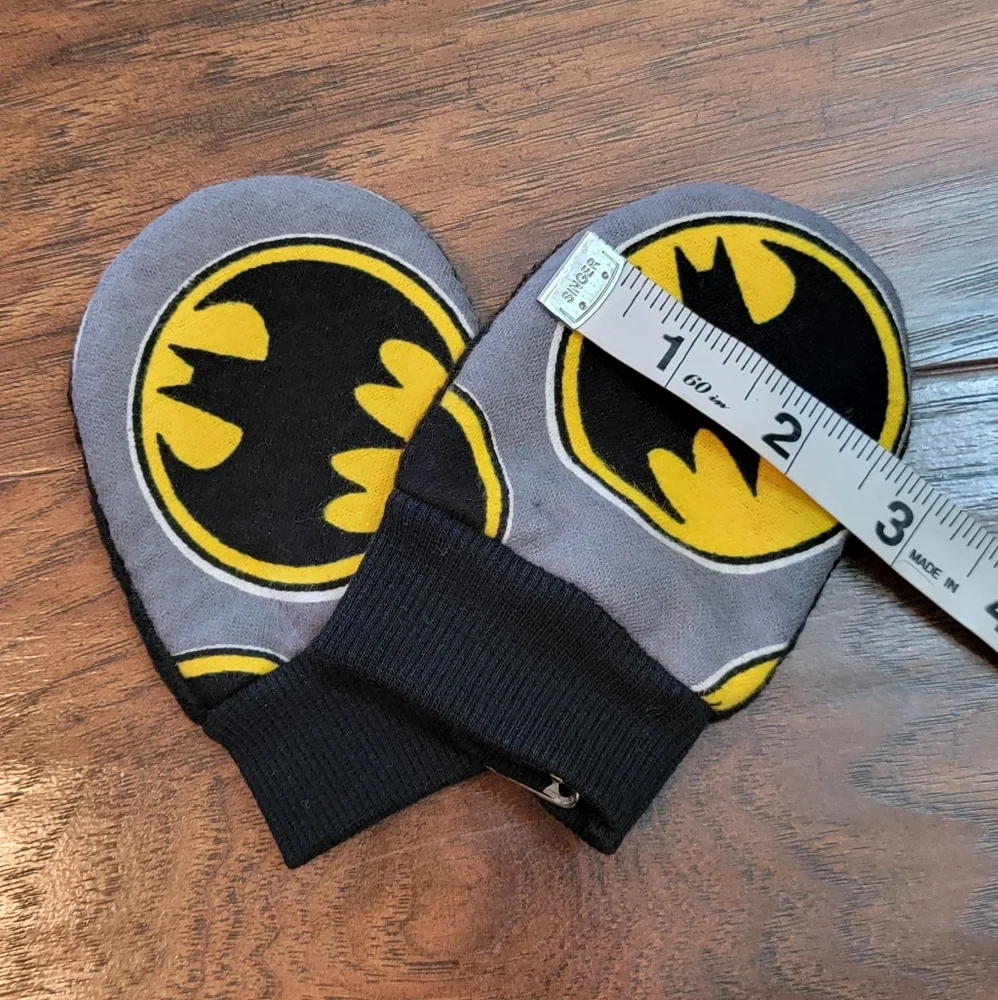 Batman Fabric Fleece Baby Mittens